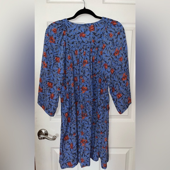 Free People Blue Dress with Red Floral Design - Picture 3 of 5